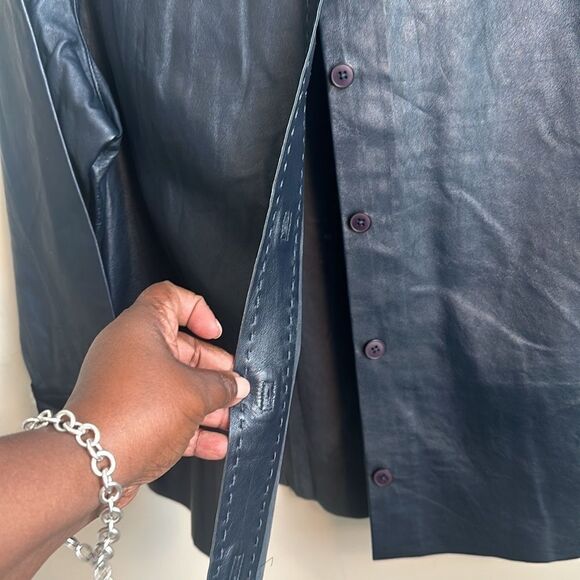 Liz Claiborne Leather Full Button Top XL - Picture 4 of 7